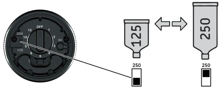 2. Select the cartridge size